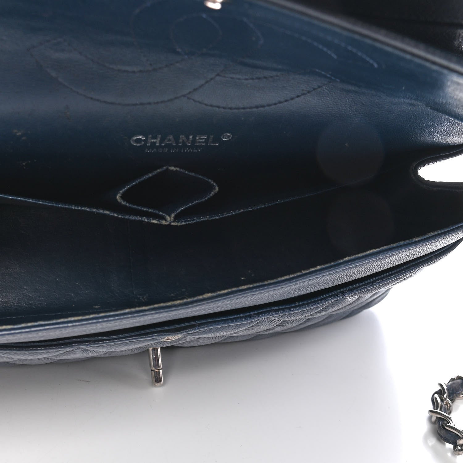 Chanel Caviar Quilted Jumbo Double Flap Navy 5 of 15