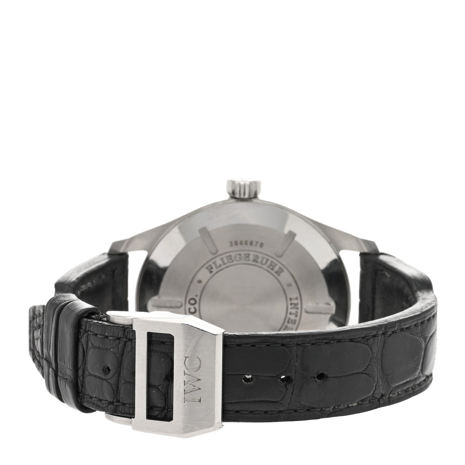 IWC Stainless Steel Alligator 45mm Pilot Worldtimer Automatic Watch Black IW326201 3 of 4