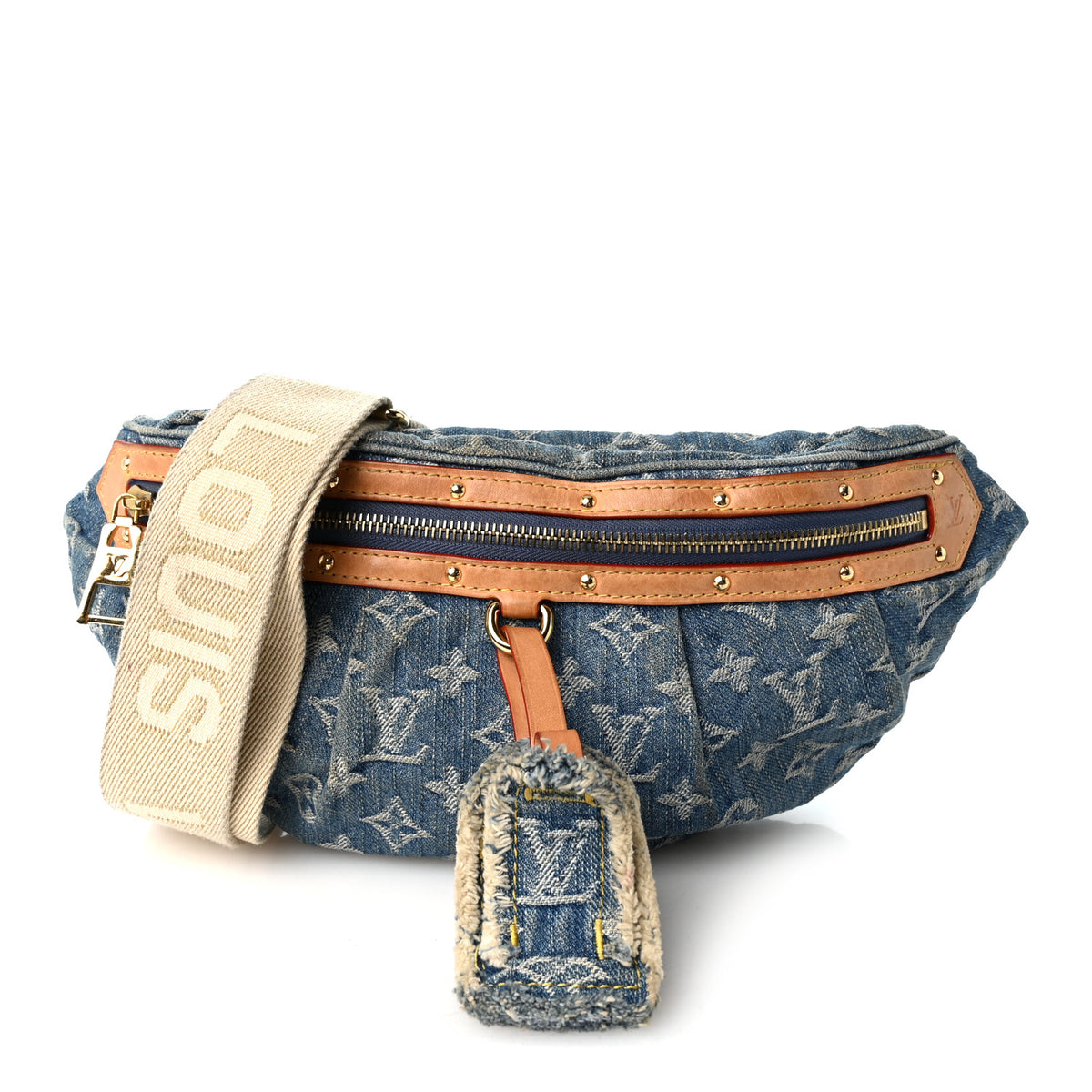 Monogram Denim High Rise Bumbag Blue