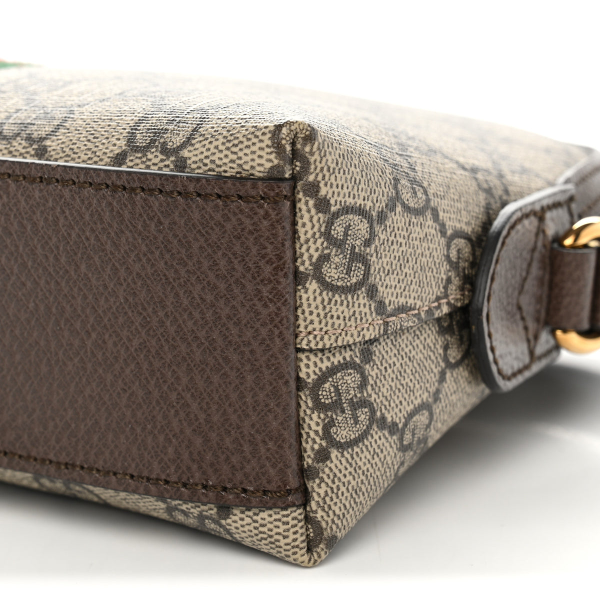 Gucci GG Supreme Monogram Textured Dollar Calfskin Web Small Ophidia Dome Shoulder Bag Beige Ebony New Acero 10 of 10