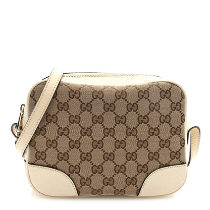 Gucci Monogram Dollar Calfskin Mini Bree Messenger Bag Beige Ebony Avoire 1 of 10