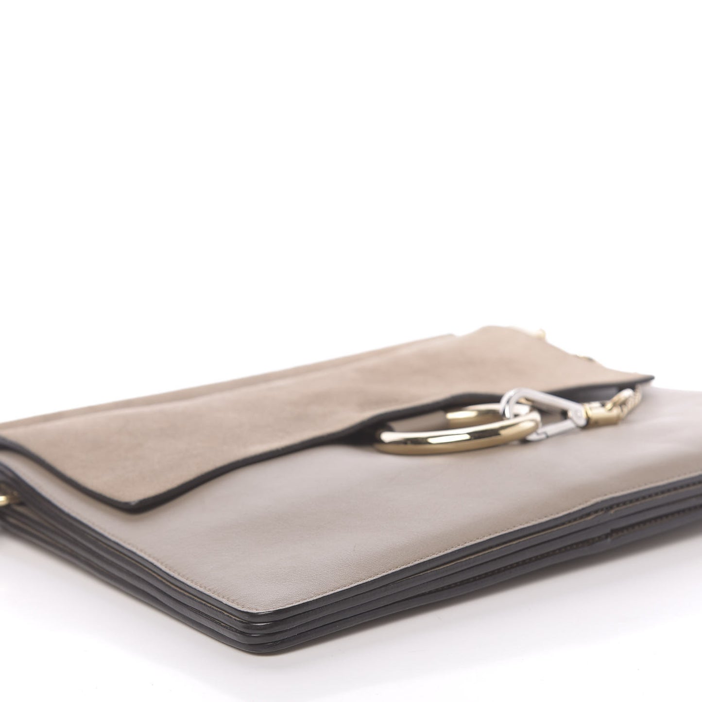 Calfskin Suede Medium Faye Shoulder Bag Motty Grey