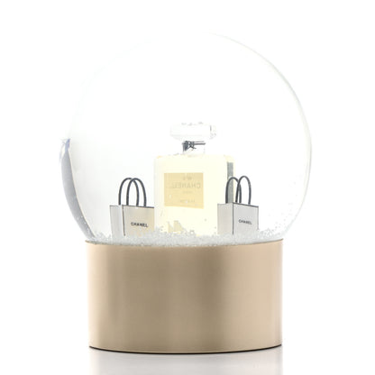 Chanel Glass N°5 Perfume Bottle Snow Globe Gold 3 of 7