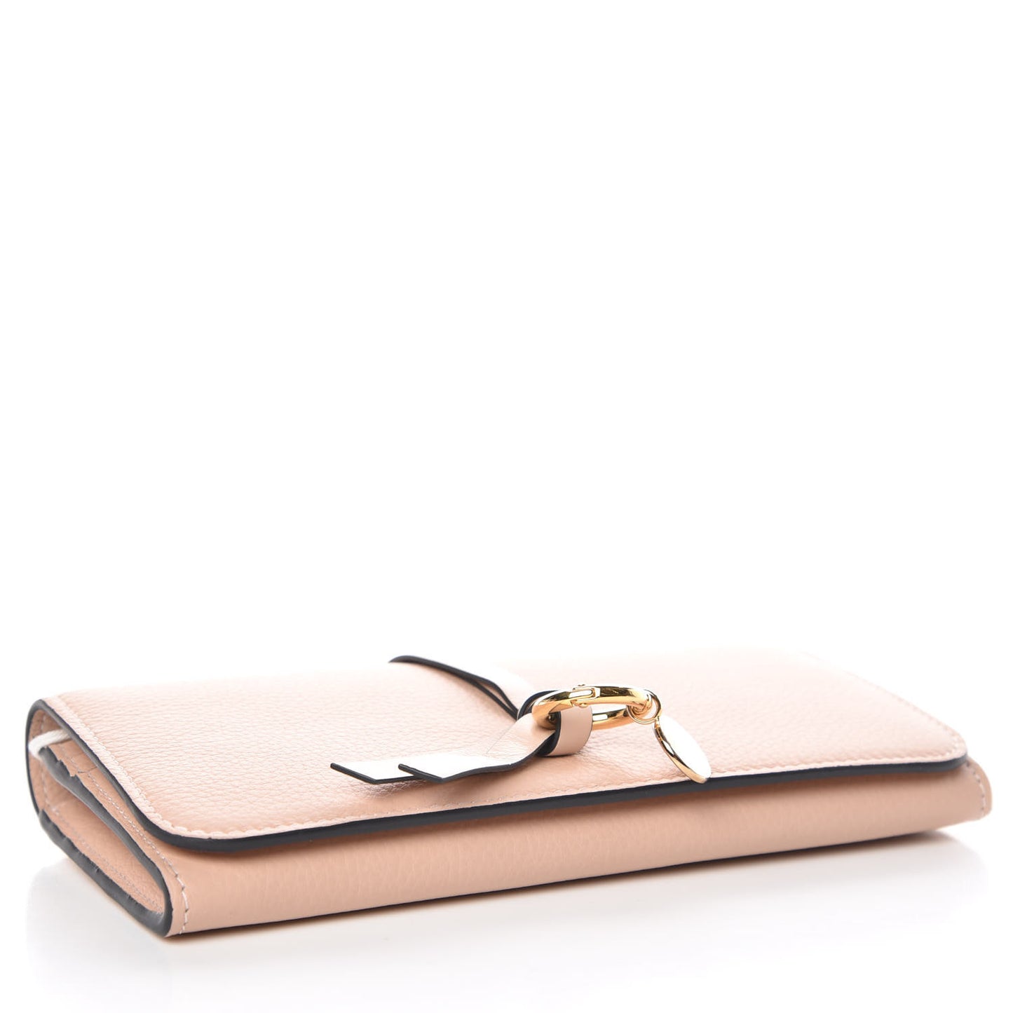 Calfskin Alphabet Long Wallet Blush Nude