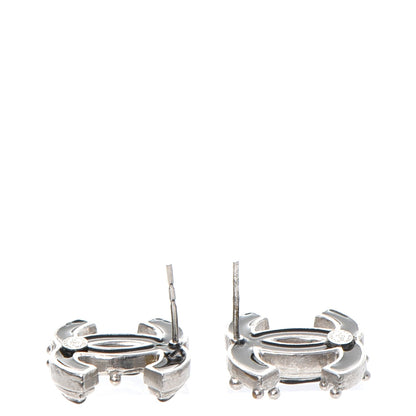 Chanel Enamel CC Earrings Black Silver 4 of 6