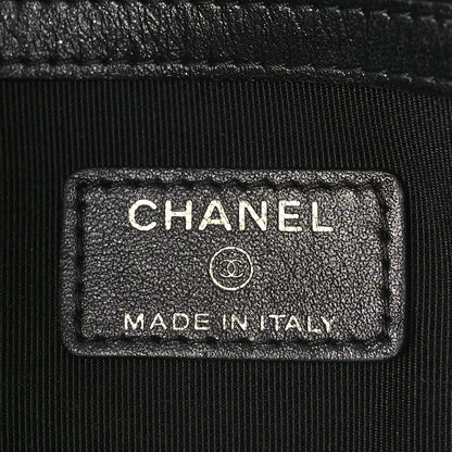 Chanel Shiny Lambskin Quilted Medium Double Case With Strap Black 6 of 9