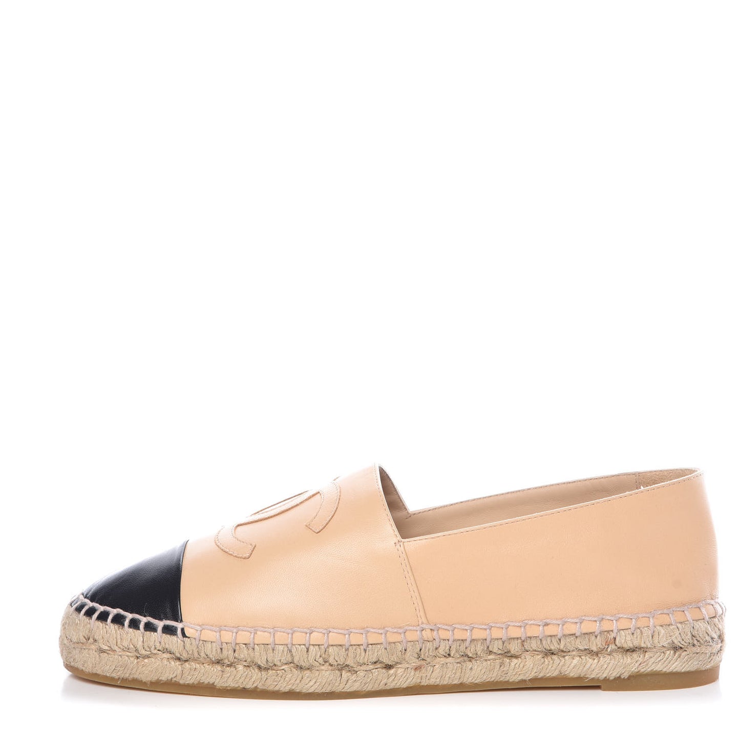Lambskin CC Espadrilles 39 Beige Black