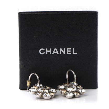 Chanel Crystal CC Dangle Earrings Silver 5 of 5