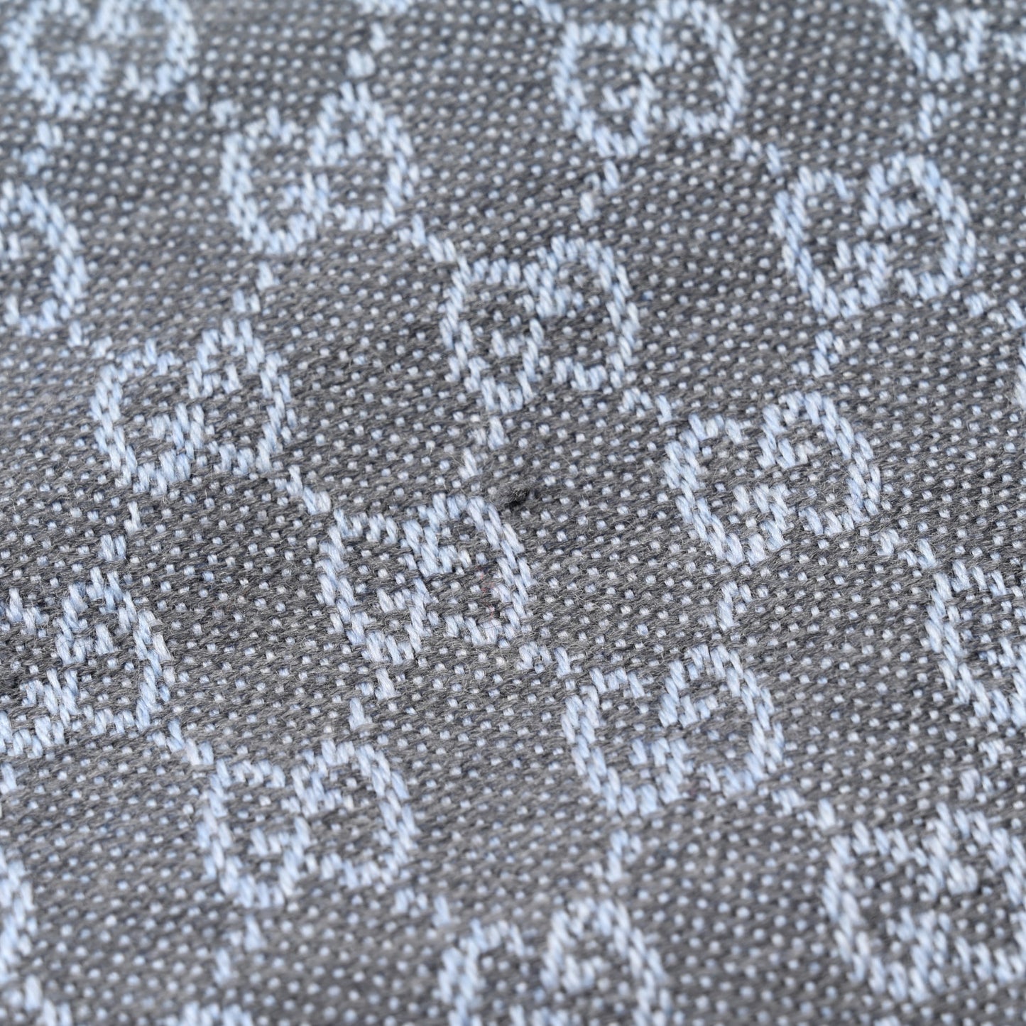 Wool GG Monogram Reversible New Sten Fringe Scarf Flannel Sky Blue