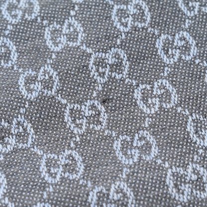 Gucci Wool GG Monogram Reversible New Sten Fringe Scarf Flannel Sky Blue 6 of 6