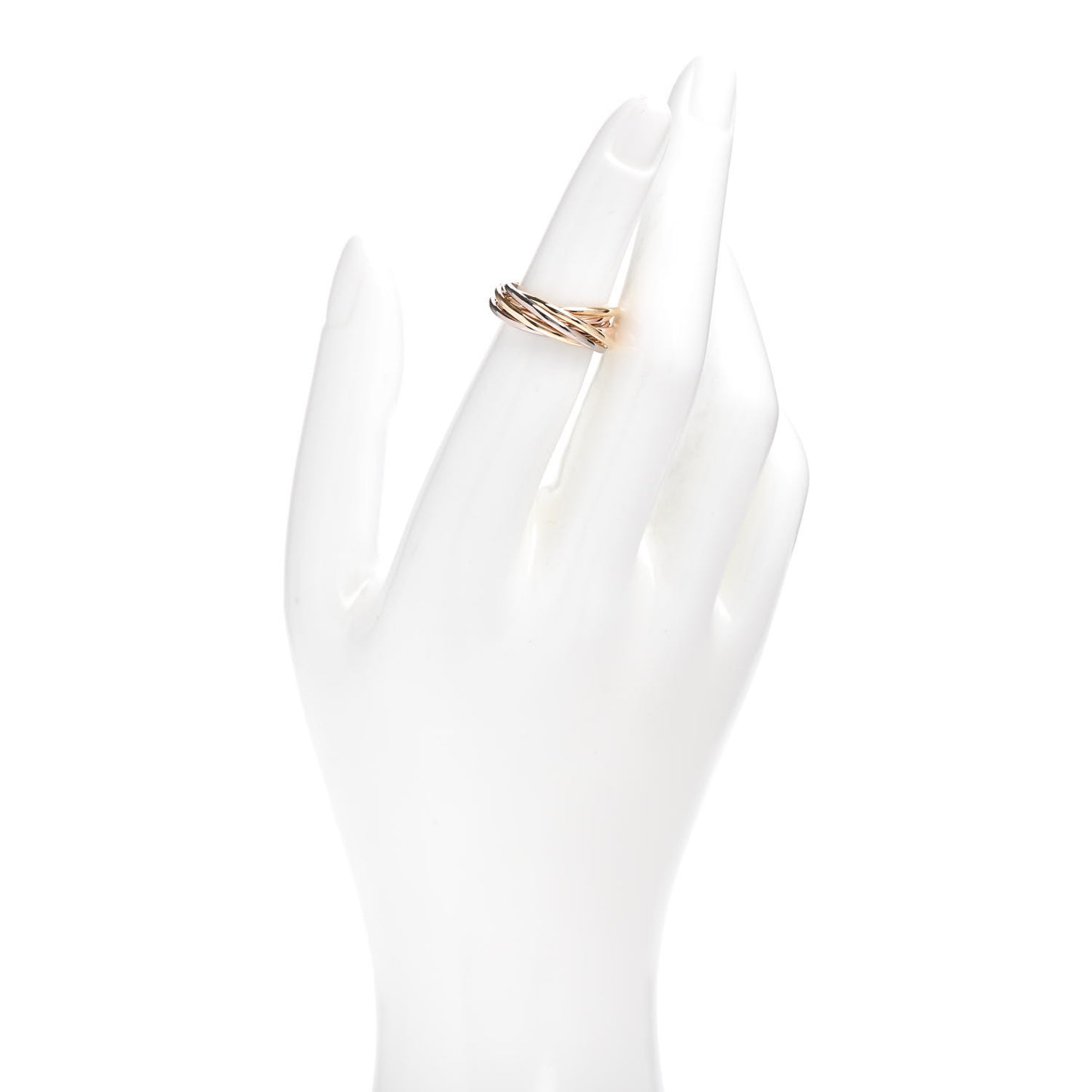 18K Pink Yellow White Gold 7 Band Trinity Ring 48 4.5