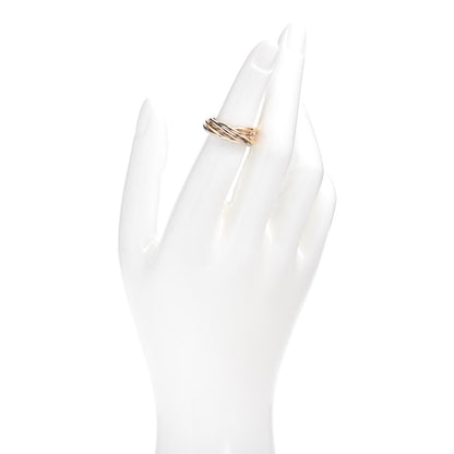 Cartier 18K Pink Yellow White Gold 7 Band Trinity Ring 48 4.5 2 of 4