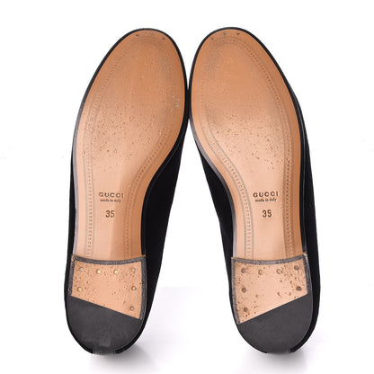 Gucci Velvet Horsebit Womens Jordaan Loafers 35 Black 6 of 11
