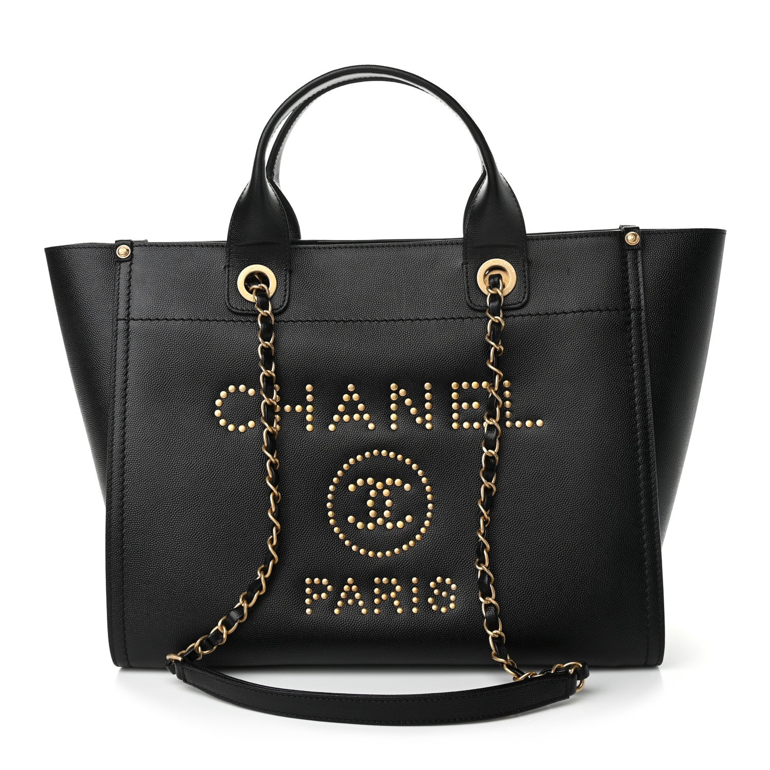 Chanel Caviar Small Studded Deauville Tote Black 1 of 10