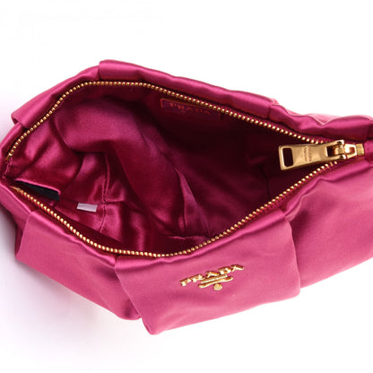 Prada Satin Wristlet Clutch Fuxia 4 of 4