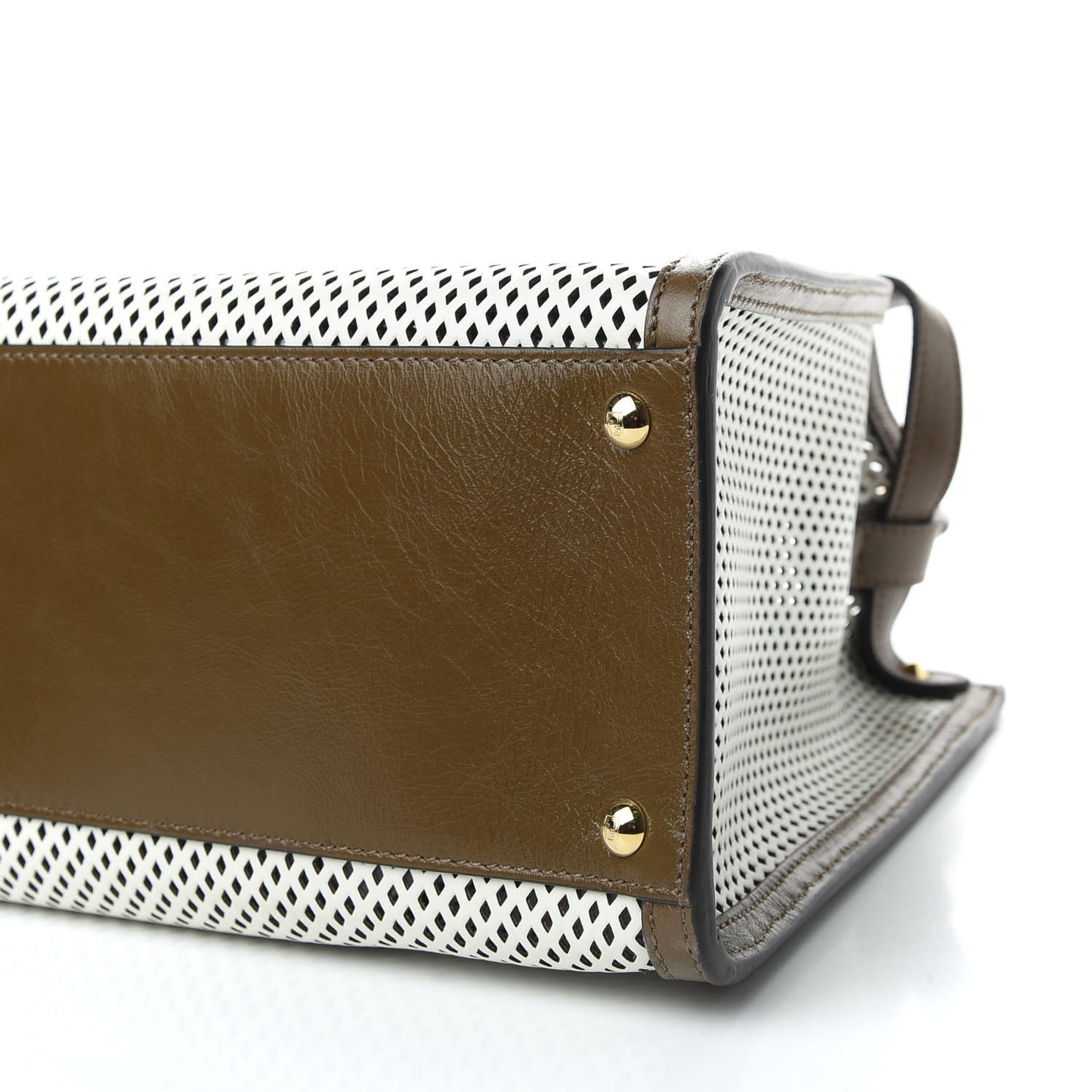Vitello Liberty Glossy Lambskin Perforated Large Peekaboo X-Lite White Ice Rust Maya