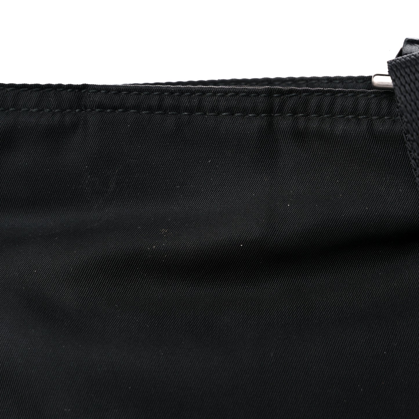 Nylon Flat Messenger Bag Black