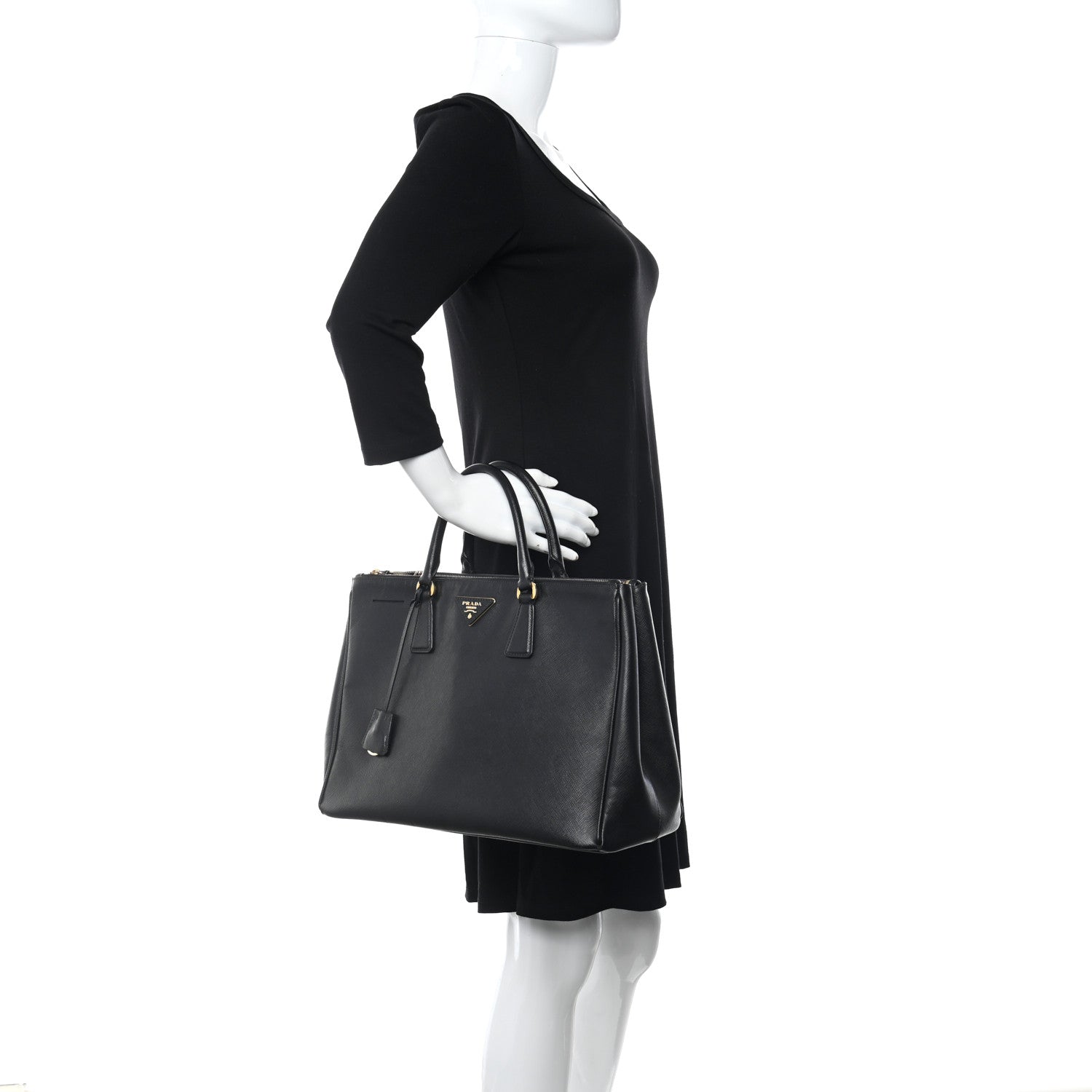 Prada Saffiano Large Galleria Double Zip Tote Black 2 of 10