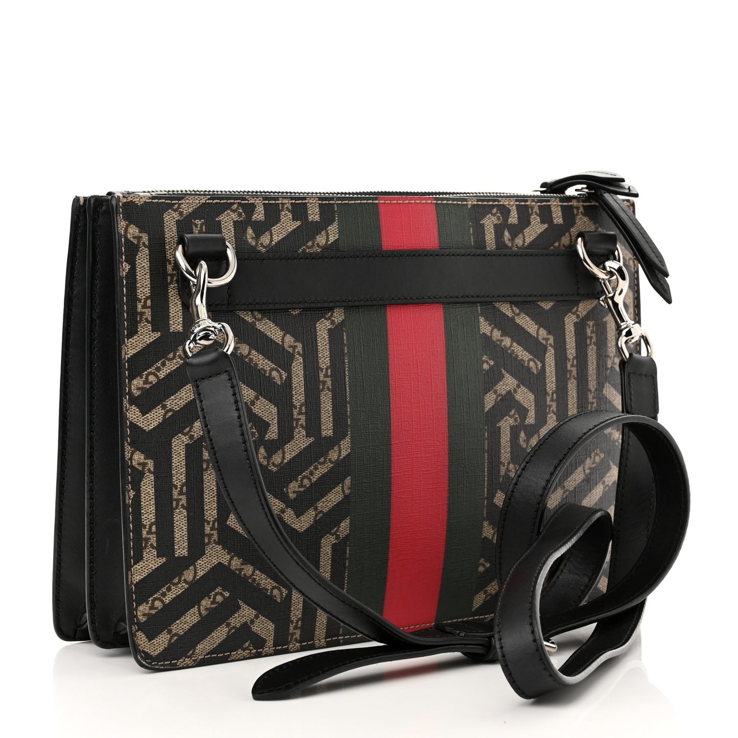 GG Supreme Monogram Caleido Web Messenger Beige Ebony