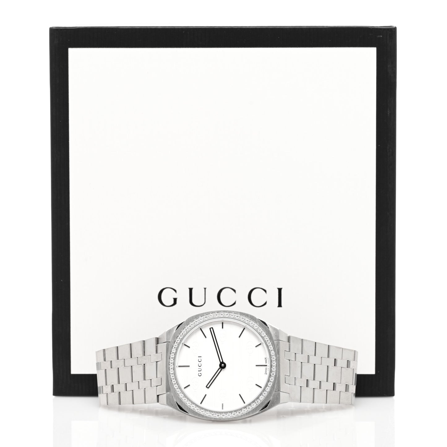 Stainless Steel Diamond Bezel 34mm 25H Quartz Watch