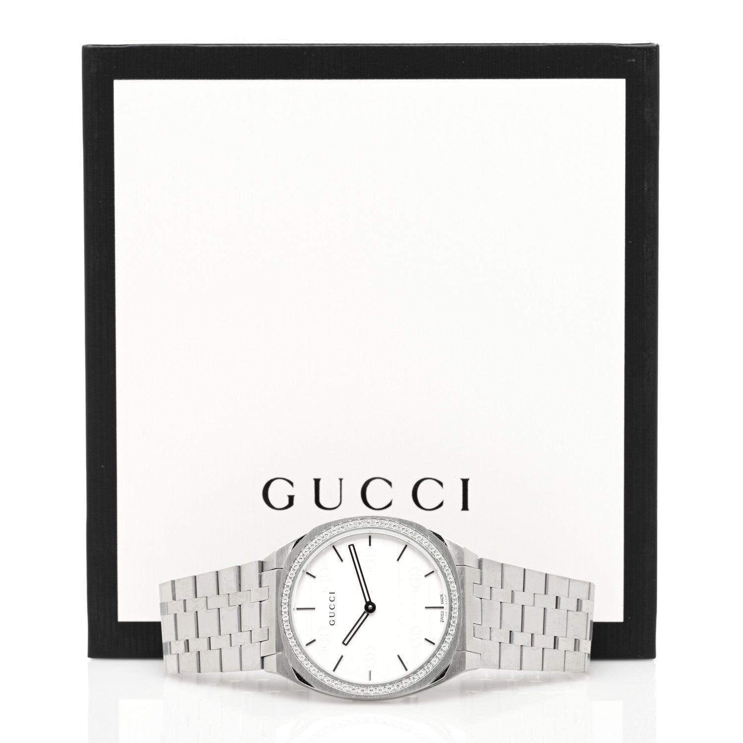 Gucci Stainless Steel Diamond Bezel 34mm 25H Quartz Watch 5 of 5