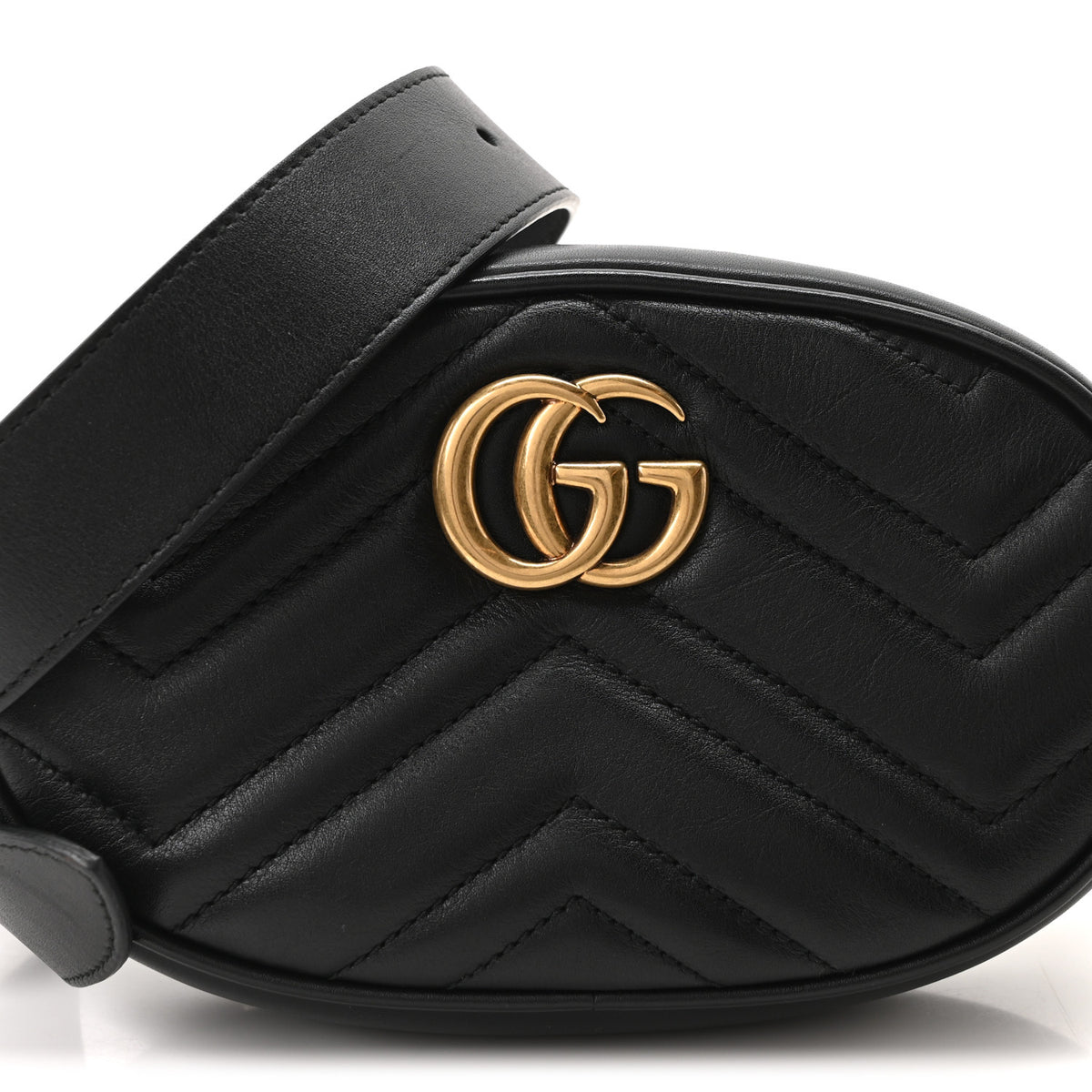 Calfskin Matelasse GG Marmont Belt Bag 95 38 Black