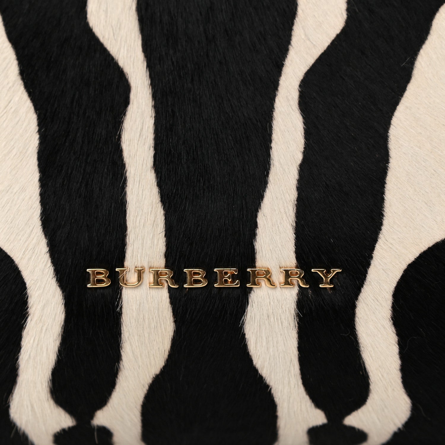 Burberry Calf Hair House Check Zebra Print Medium Banner Tote Natural Black 6 of 12