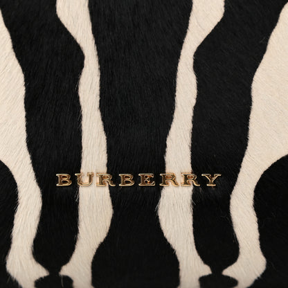 Burberry Calf Hair House Check Zebra Print Medium Banner Tote Natural Black 6 of 12