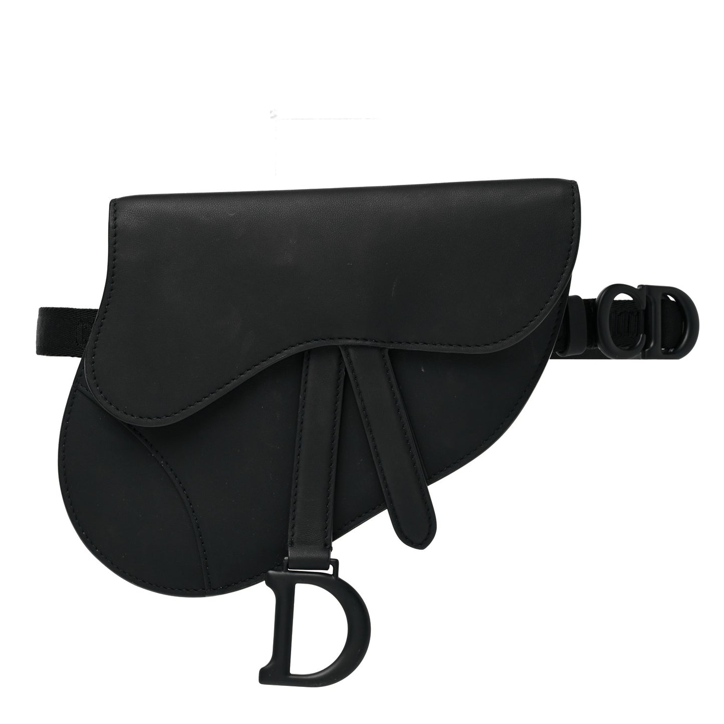 Ultra Matte Calfskin Saddle Belt Bag Black