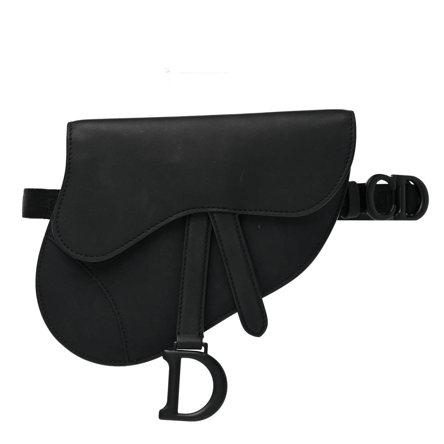 Christian Dior Ultra Matte Calfskin Saddle Belt Bag Black 1 of 11