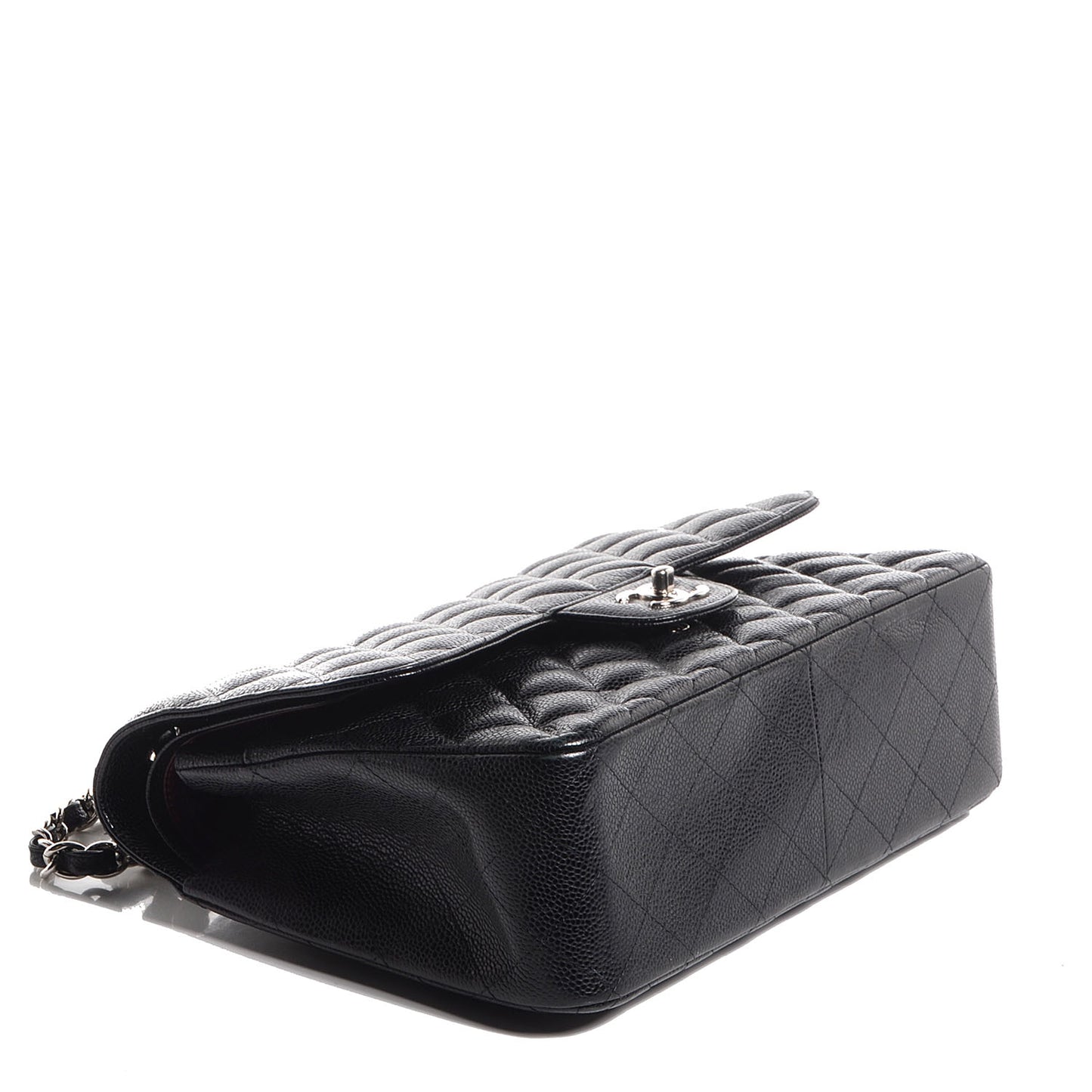 Caviar Quilted Jumbo Double Flap Black
