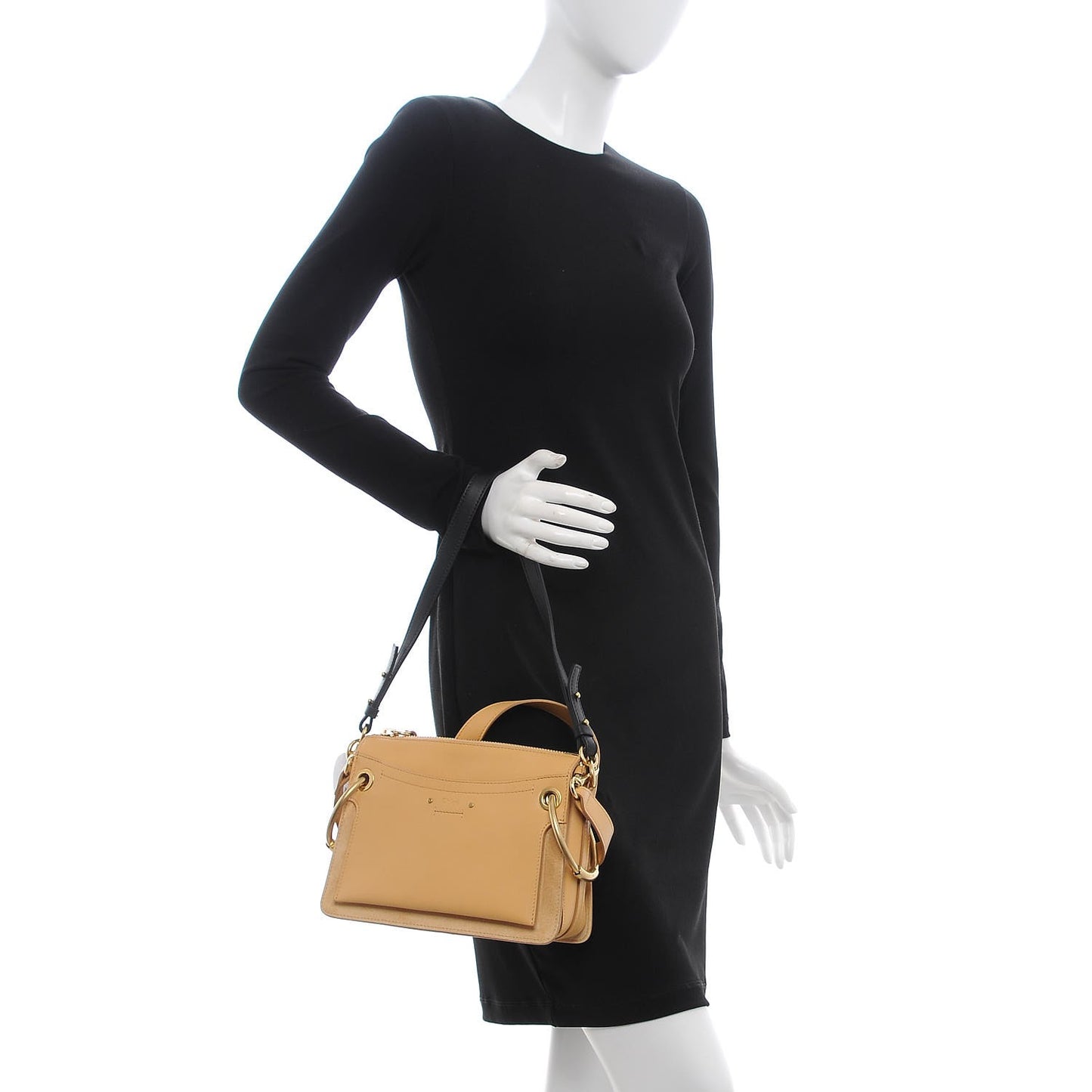 Calfskin Suede Small Roy Bag Bleached Brown