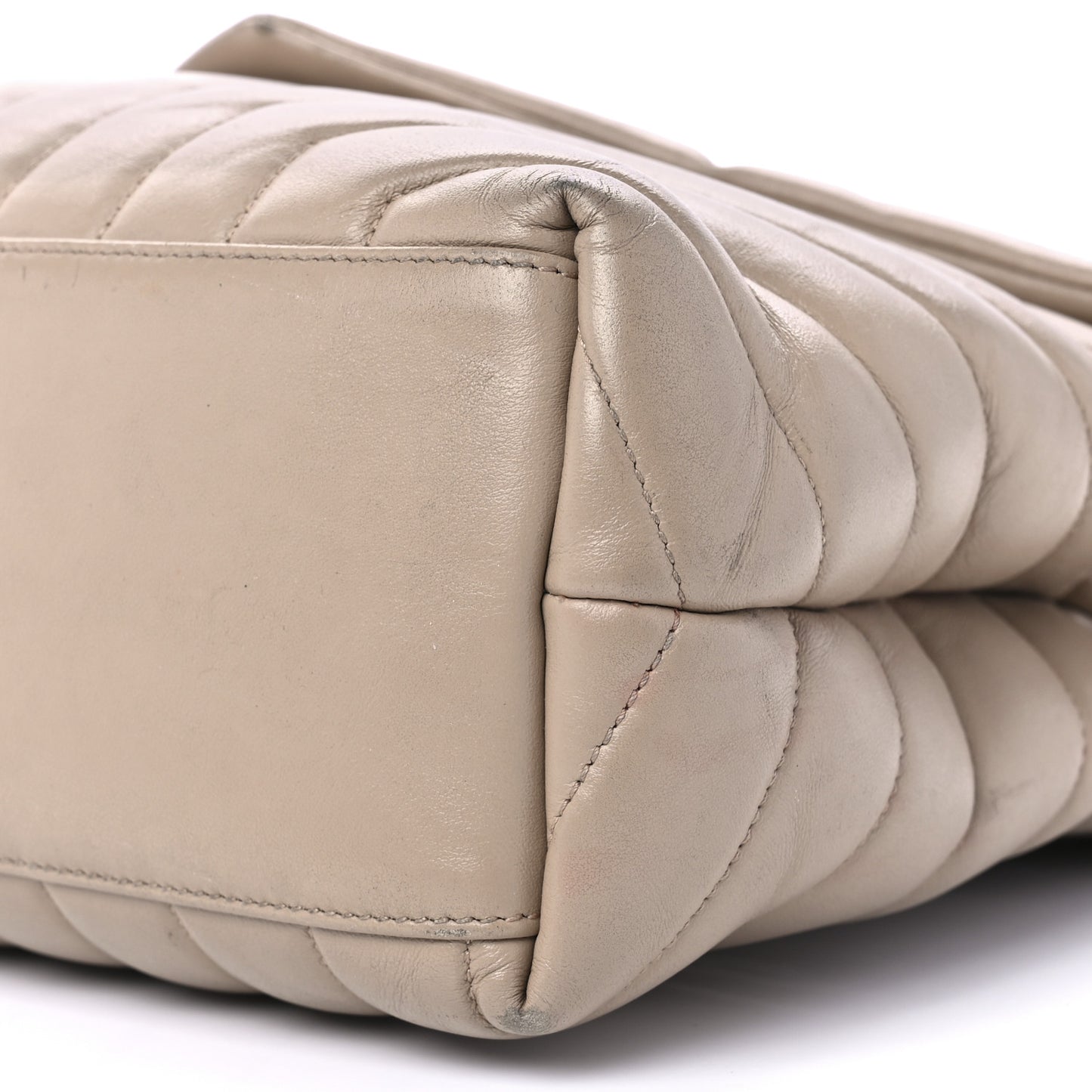 Calfskin Y Quilted Monogram Medium Loulou Chain Satchel Dark Beige