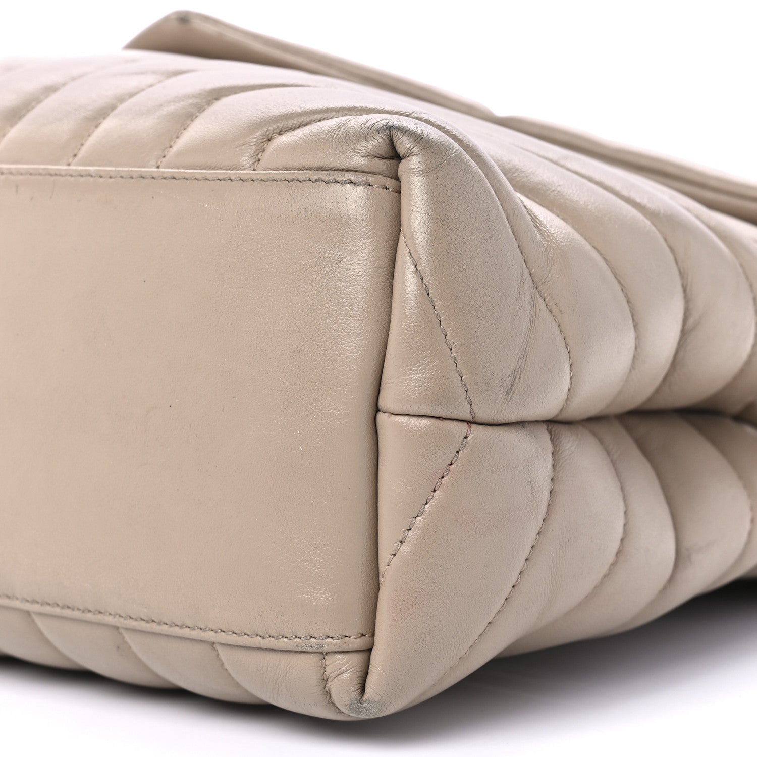 Saint Laurent Calfskin Y Quilted Monogram Medium Loulou Chain Satchel Dark Beige 10 of 10