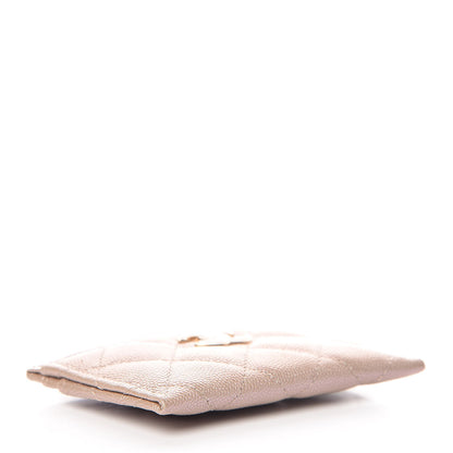 Chanel Iridescent Caviar Quilted Card Holder Beige 4 of 11
