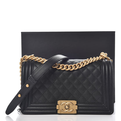 Chanel Caviar Quilted Medium Boy Flap Black 10 of 10