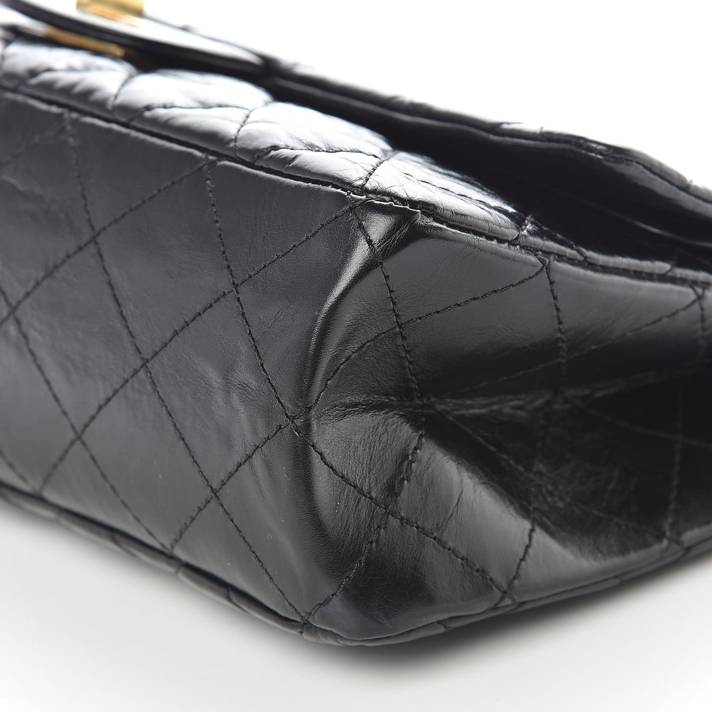 Aged Calfskin Quilted 2.55 Reissue 227 Flap Black