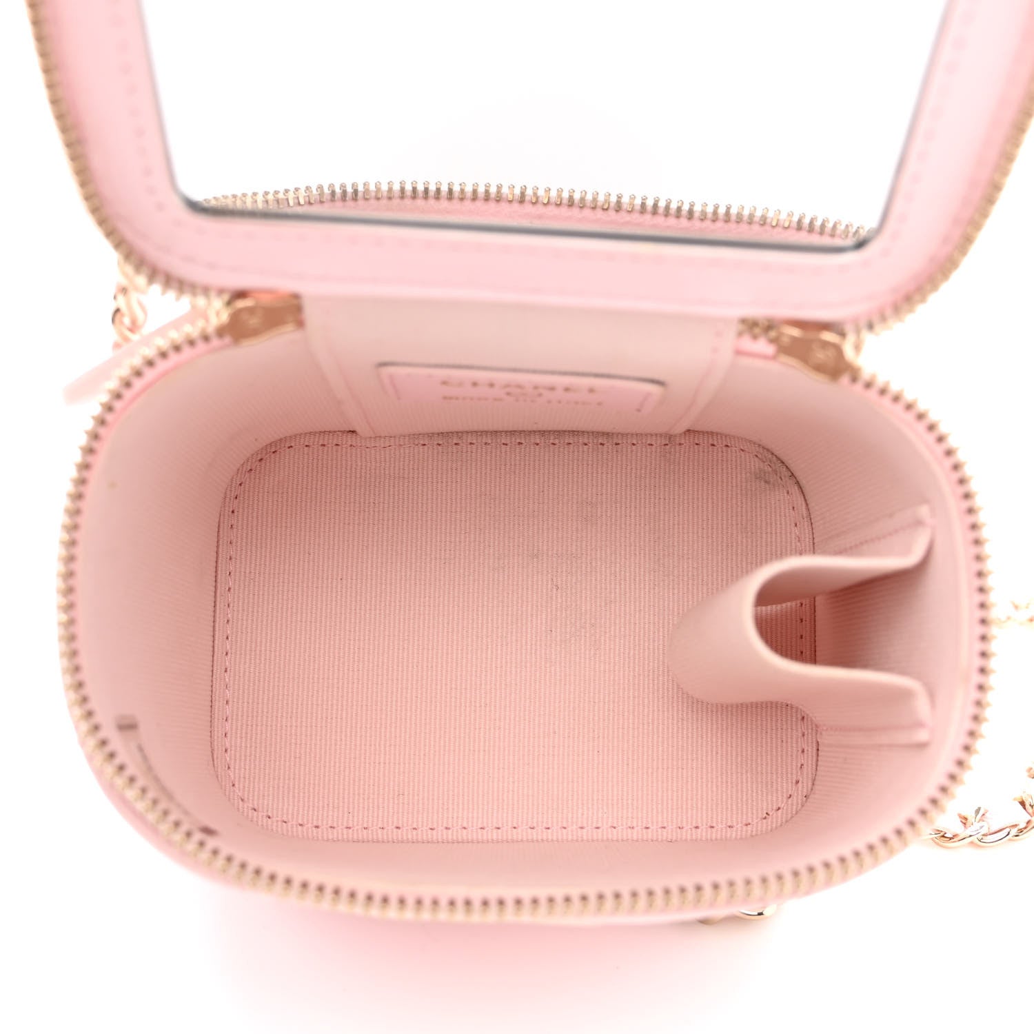 Chanel Lambskin Quilted Mini Top Handle Vanity Case With Chain Light Pink 5 of 11