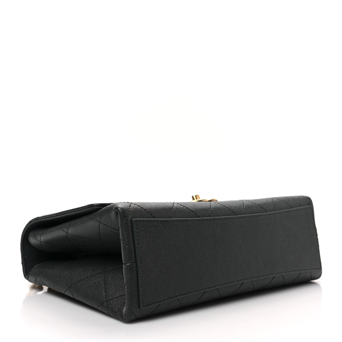 Caviar Quilted Bracelet On Chain Flap Dark Grey