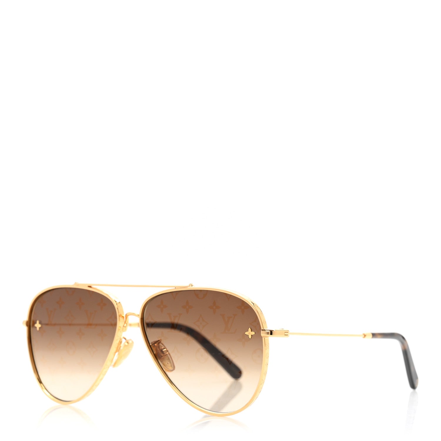 Louis Vuitton Metal The LV Pilot Sunglasses Z1619U Gradient Brown Monogram 1 of 8
