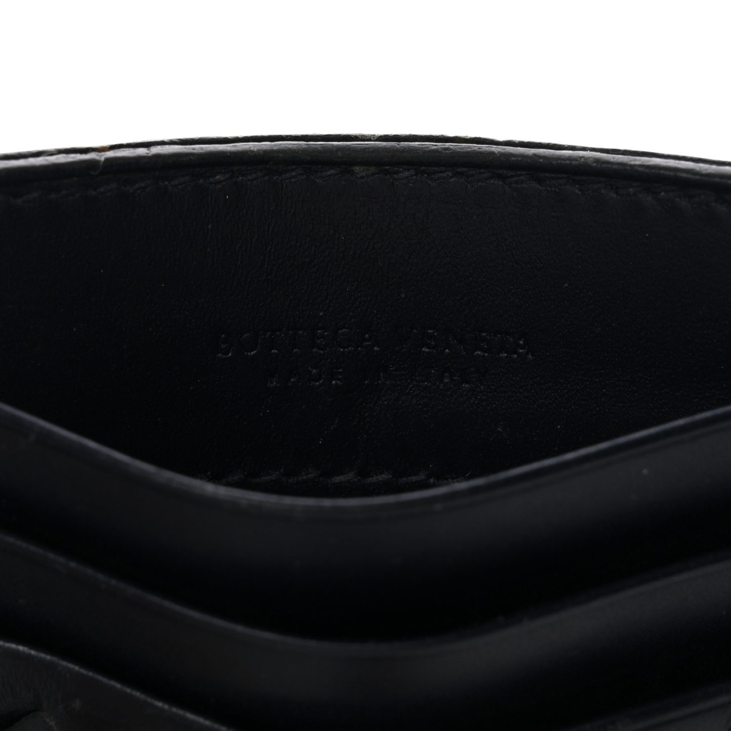 Nappa Intrecciato Card Holder Deep Blue