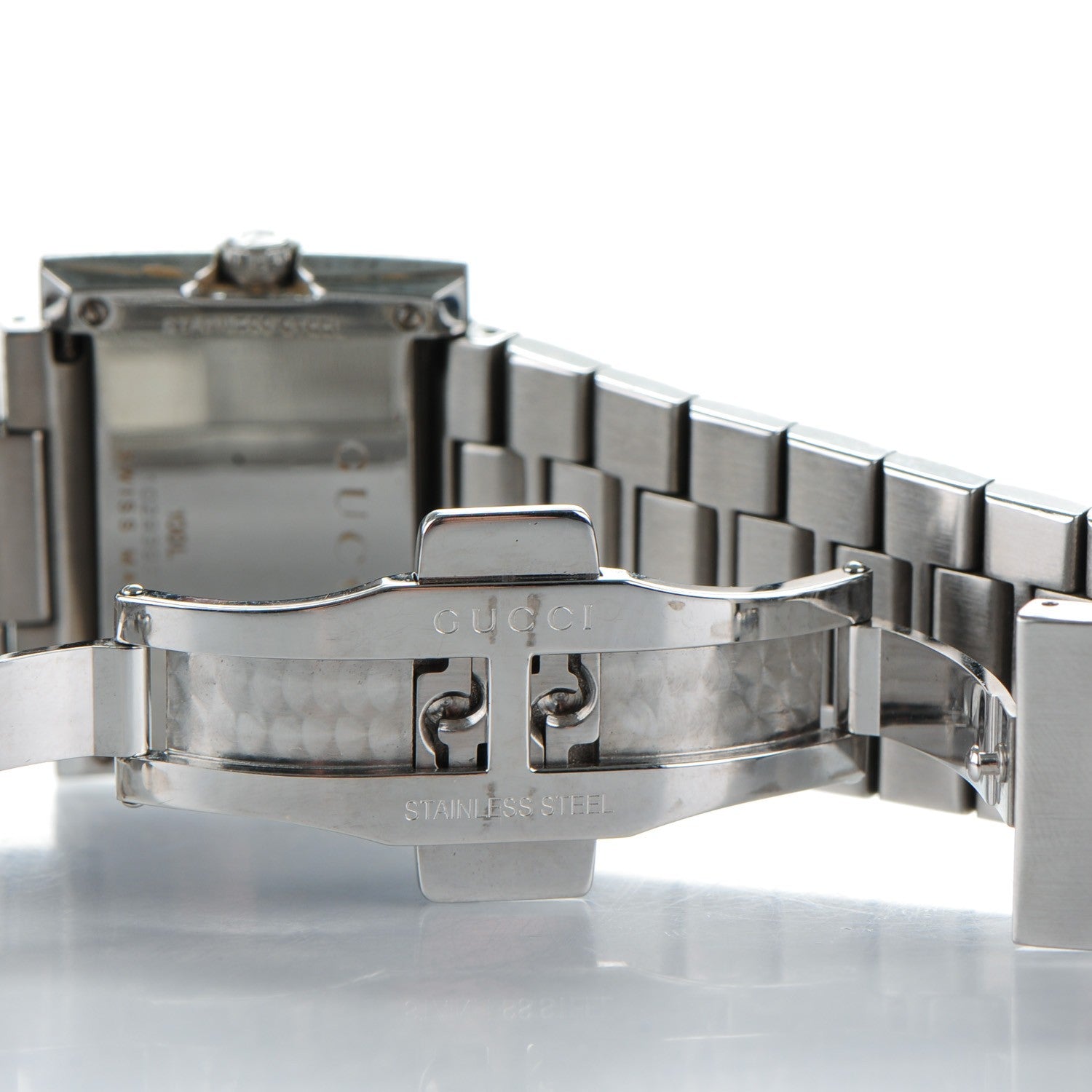 Gucci Stainless Steel Diamond Bezel Mother of Pearl 31mm 100L Quartz Watch 6 of 8