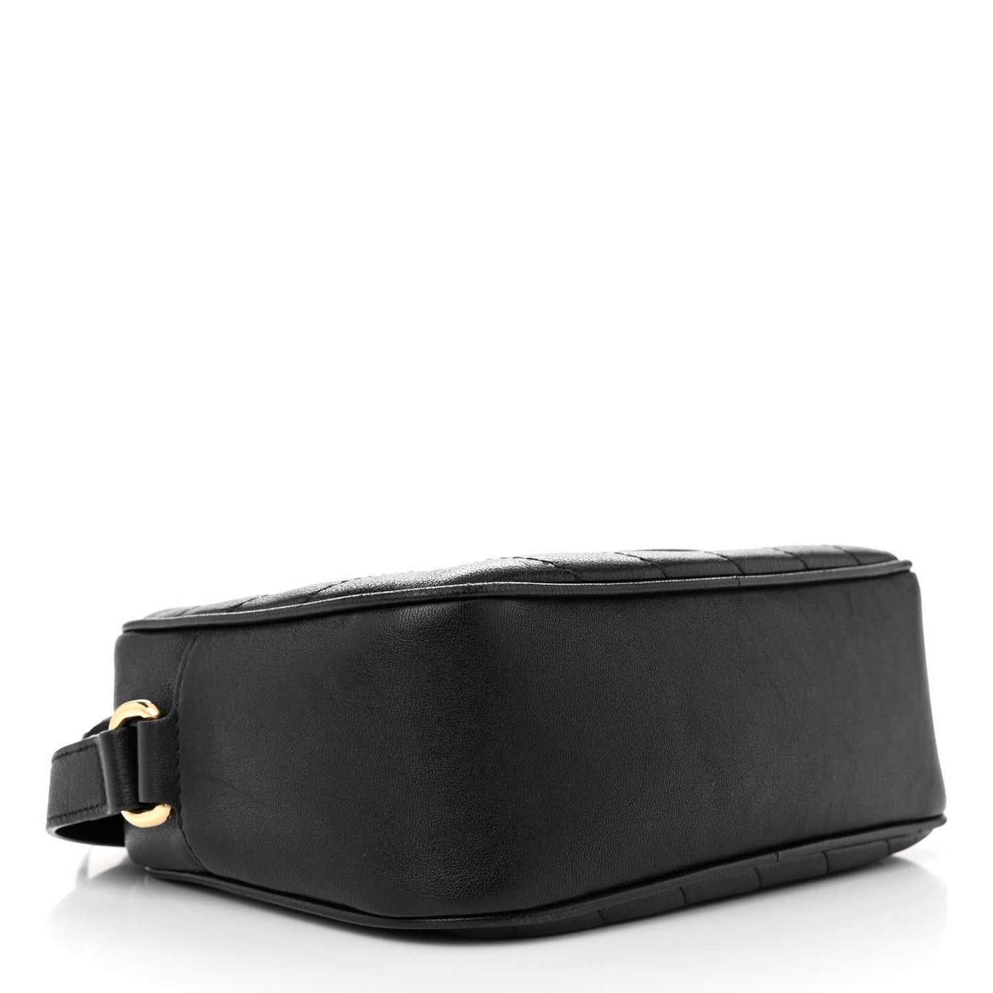 Sakai Be Green Calfskin Diagonal Stitched Small Blondie Shoulder Bag Black