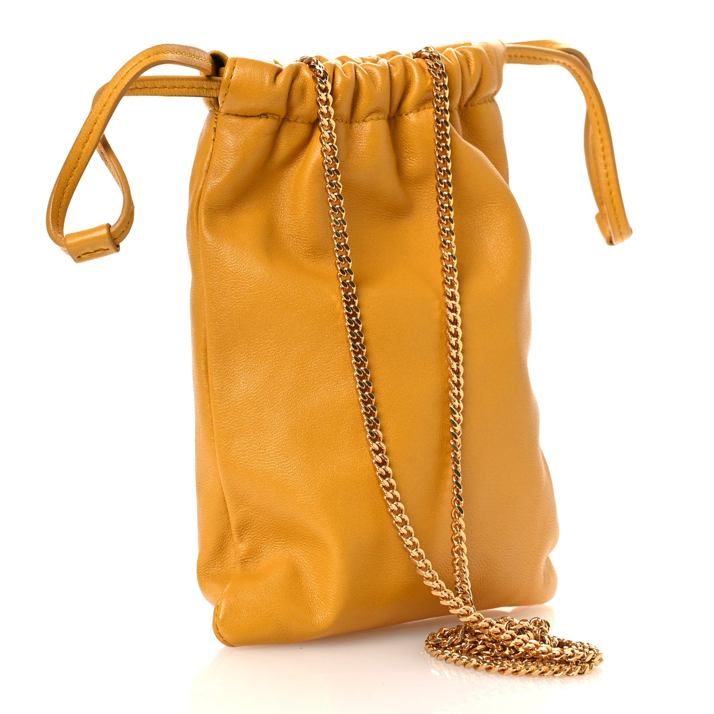 Lambskin Paris Drawstring Pouch Saffran