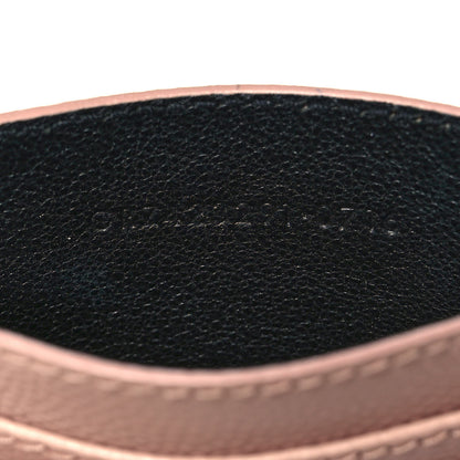 Saint Laurent Grain De Poudre Matelasse Chevron Monogram Credit Card Case Pale Pink 7 of 9