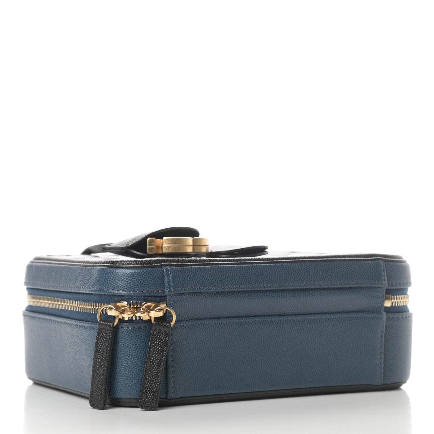 Caviar Quilted Medium CC Filigree Vanity Case Navy Black