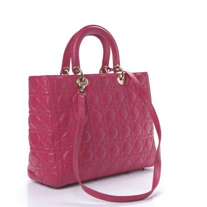 Christian Dior Lambskin Cannage Large Lady Dior Pink 2 of 13