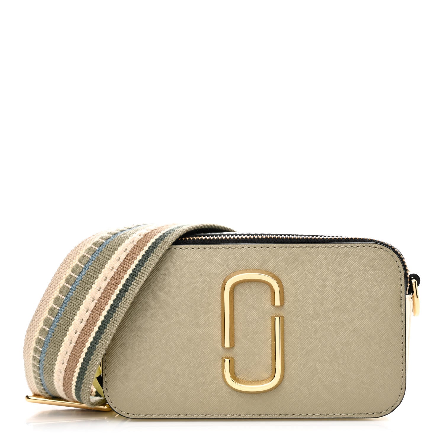 Marc Jacobs Saffiano Small Snapshot Camera Bag Silver Sage Multi 1 of 12