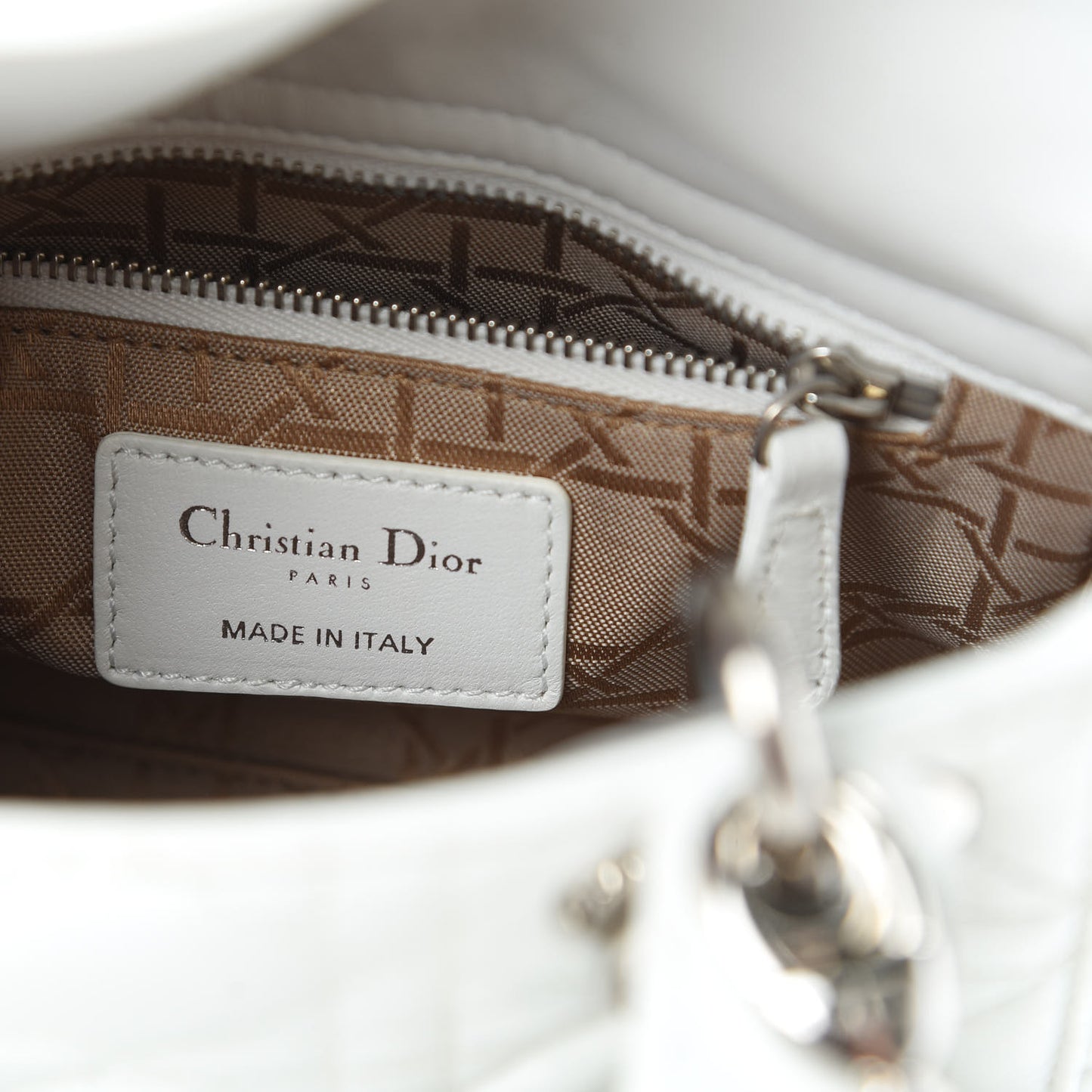 Lambskin Cannage Mini Lady Dior White