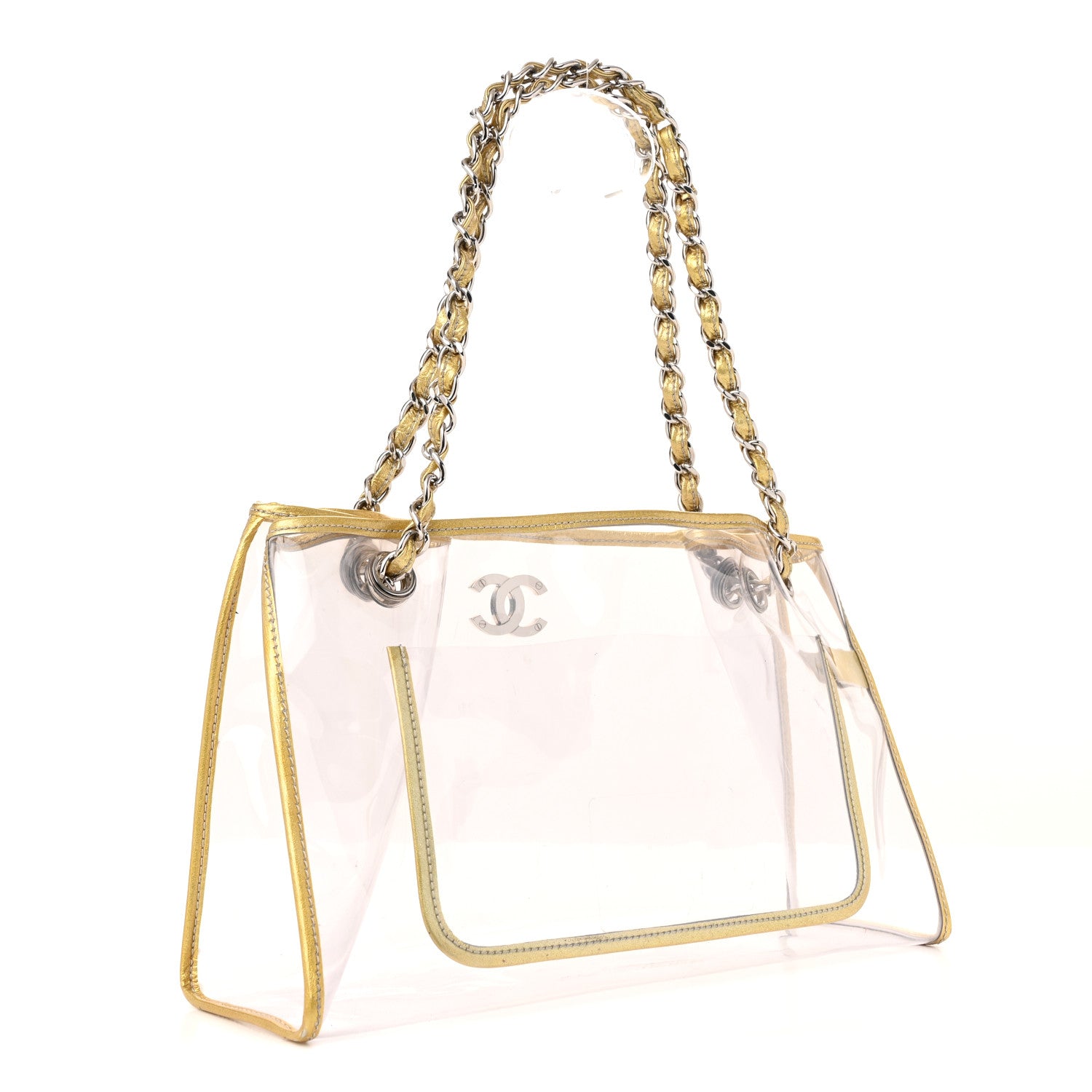 Chanel Vinyl Naked Tote Gold 3 of 14